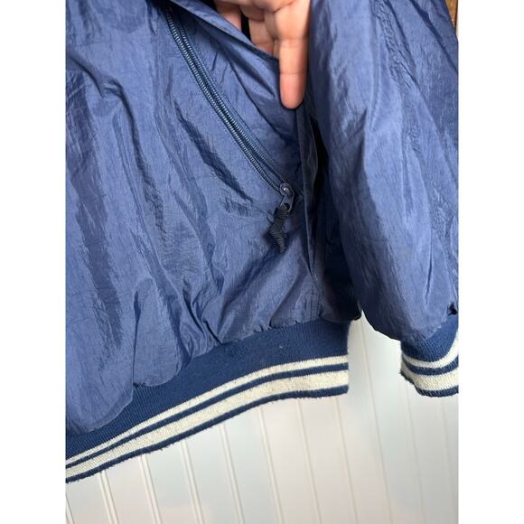 Vintage Nike Half Zip Pullover Bomber Puffer Jacket Size Large Blue 90s - Picture 12 of 14